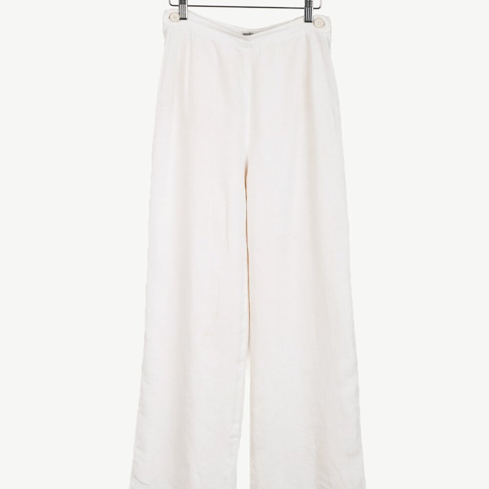 Hermes Vintage White Linen Sailor-Inspired Pant